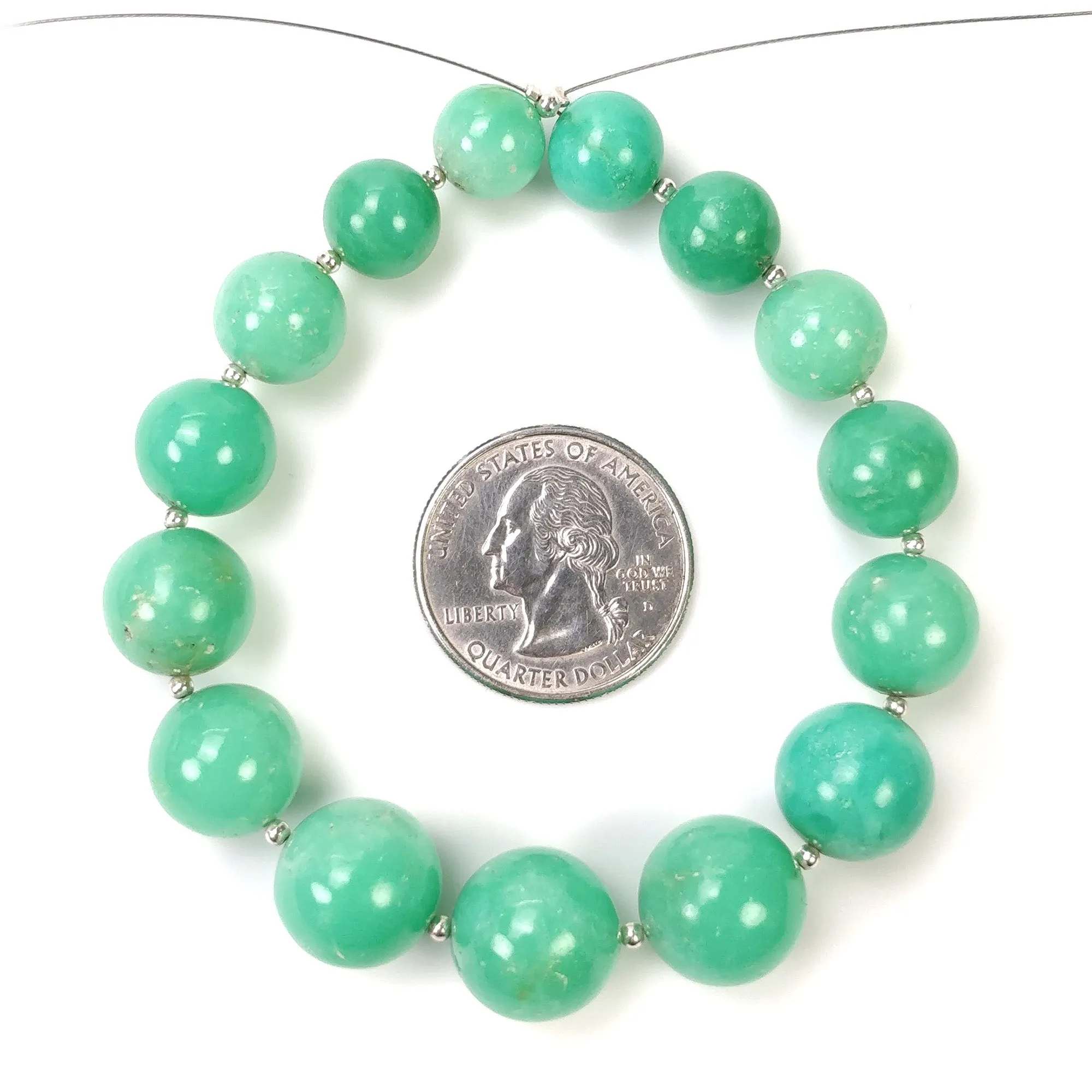 GREEN CHRYSOPRASE Gemstone Loose Beads : 154.00cts Natural Untreated Unheated Crysoprase Plain Rondelle Beads 9.5mm - 13.5mm 8"