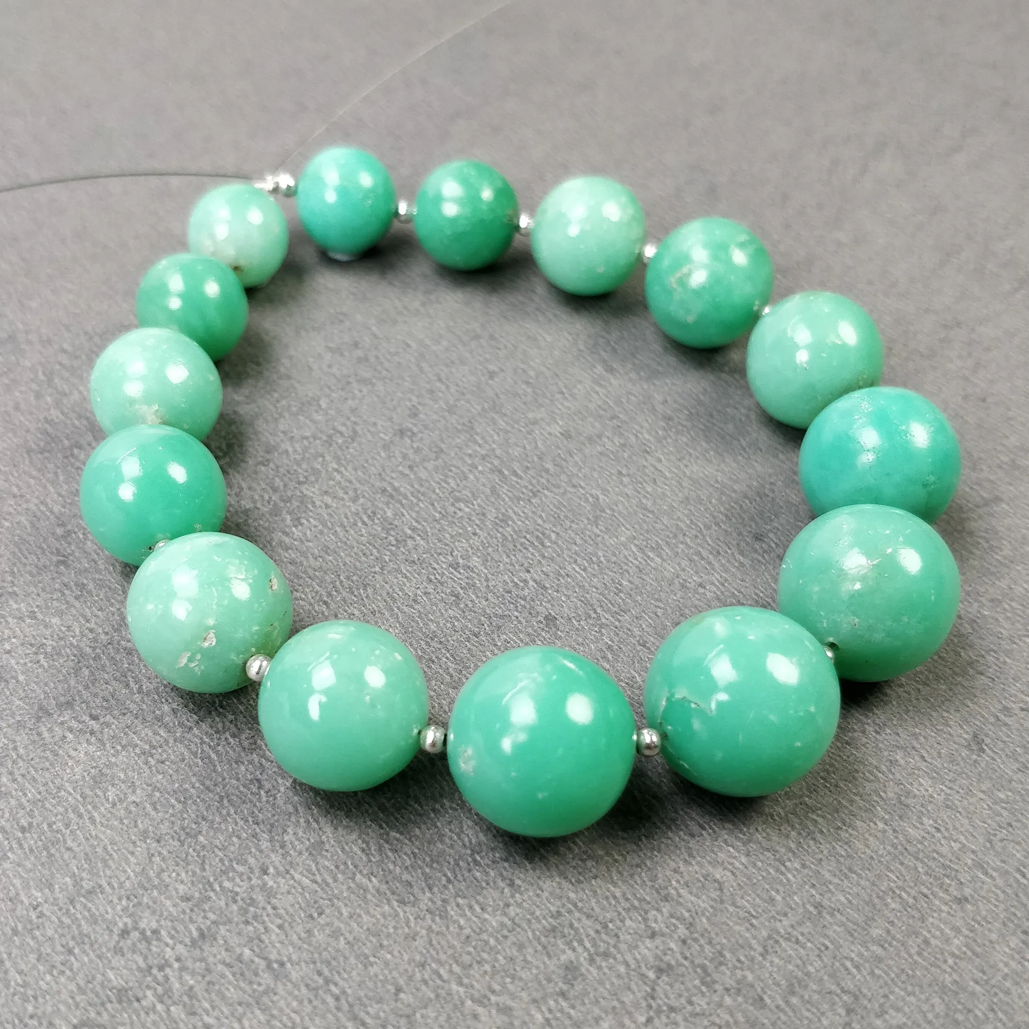 GREEN CHRYSOPRASE Gemstone Loose Beads : 154.00cts Natural Untreated Unheated Crysoprase Plain Rondelle Beads 9.5mm - 13.5mm 8"