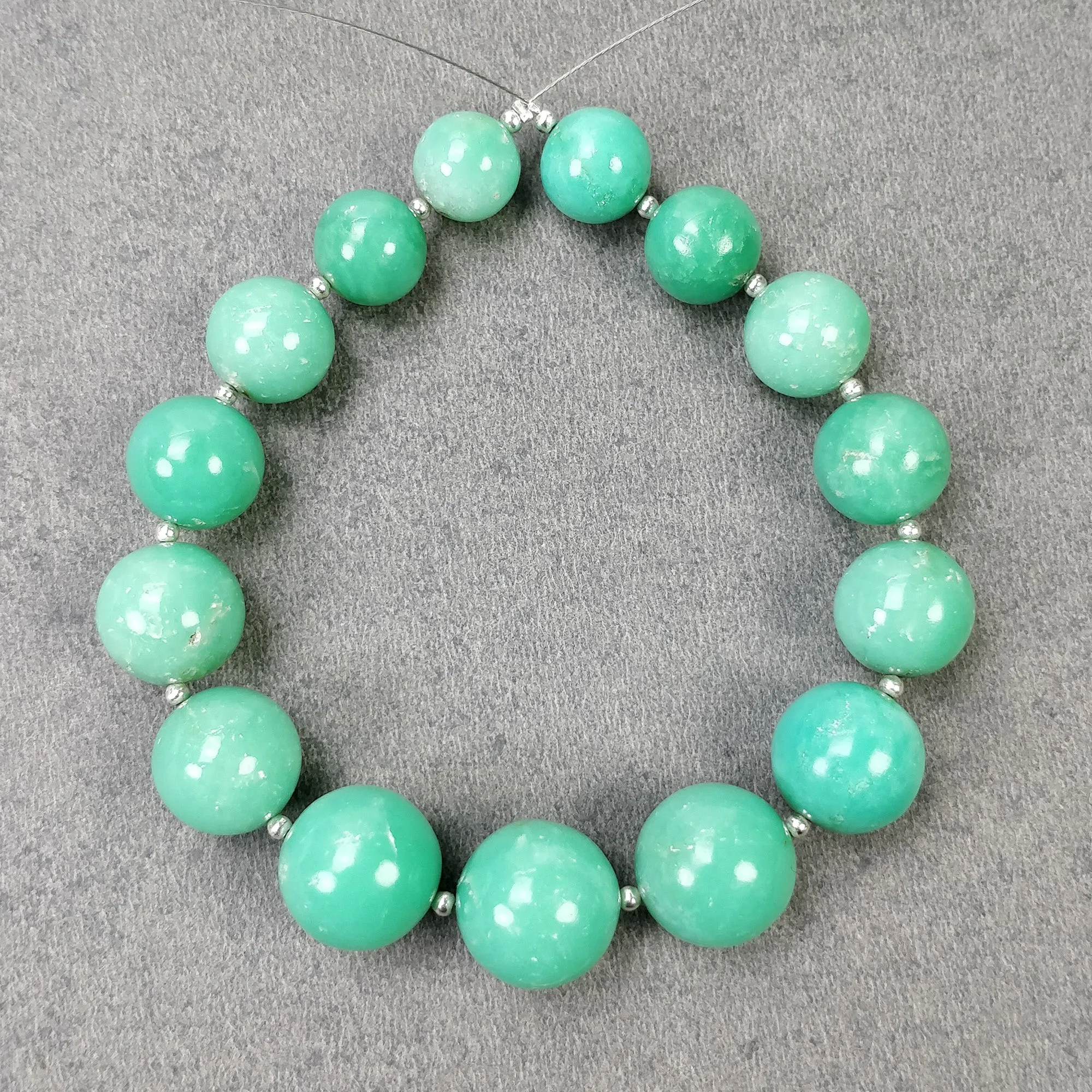 GREEN CHRYSOPRASE Gemstone Loose Beads : 154.00cts Natural Untreated Unheated Crysoprase Plain Rondelle Beads 9.5mm - 13.5mm 8"