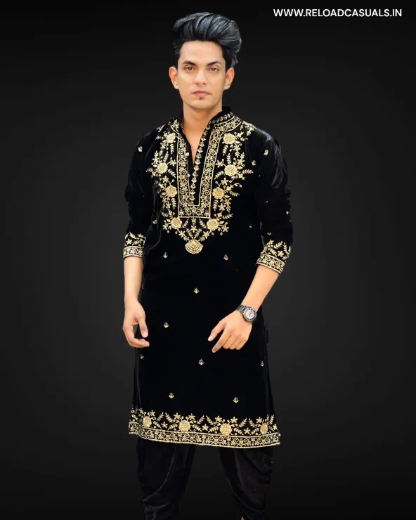 Heavy Border Designer Kurta & Pyjama - Combo