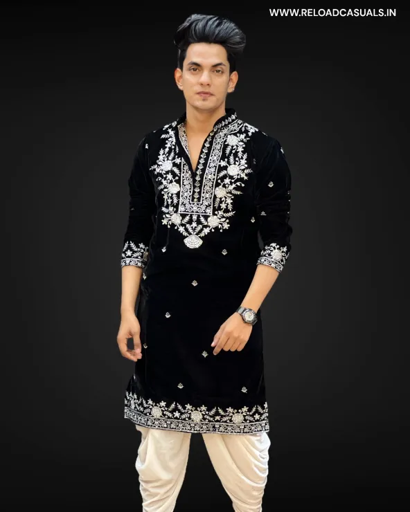 Heavy Border Designer Kurta & Pyjama - Combo