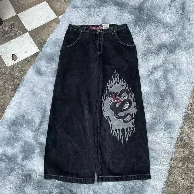 Hip Hop Anime Graphic Baggy Jeans Gun Girl Print Jeans Harajuku Denim Y2k Pants Men Women Goth New High Waist Wide Trousers