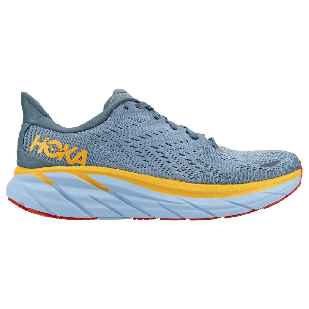 Hoka One One Mens Trainers Clifton 8 Lace-Up Low-Top Running Textile - UK 8.5