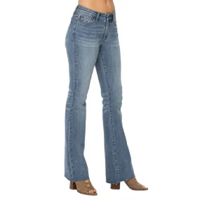 Judy Mid Rise Tuck Bootcut Jeans