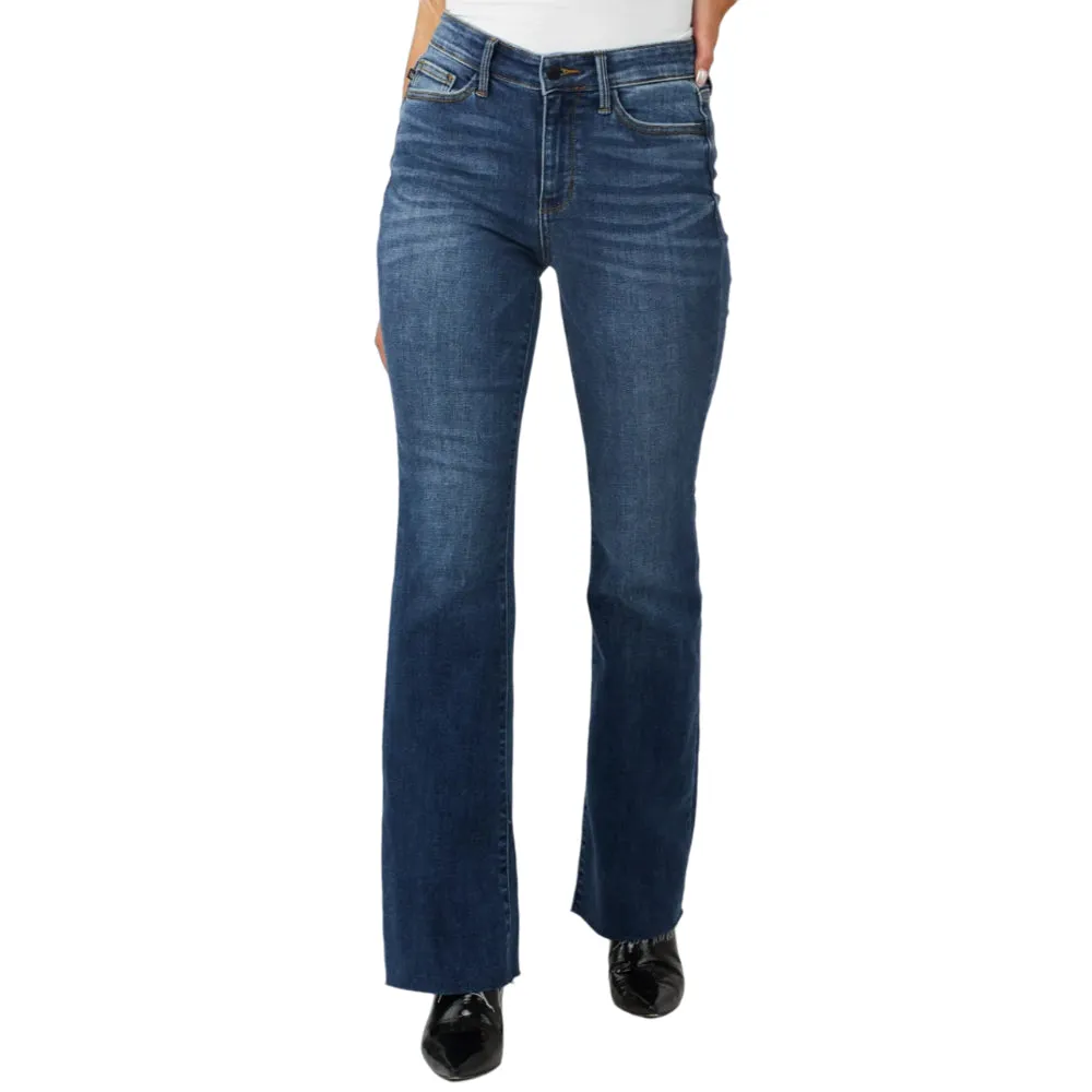 Judy Mid Rise Tuck Bootcut Jeans