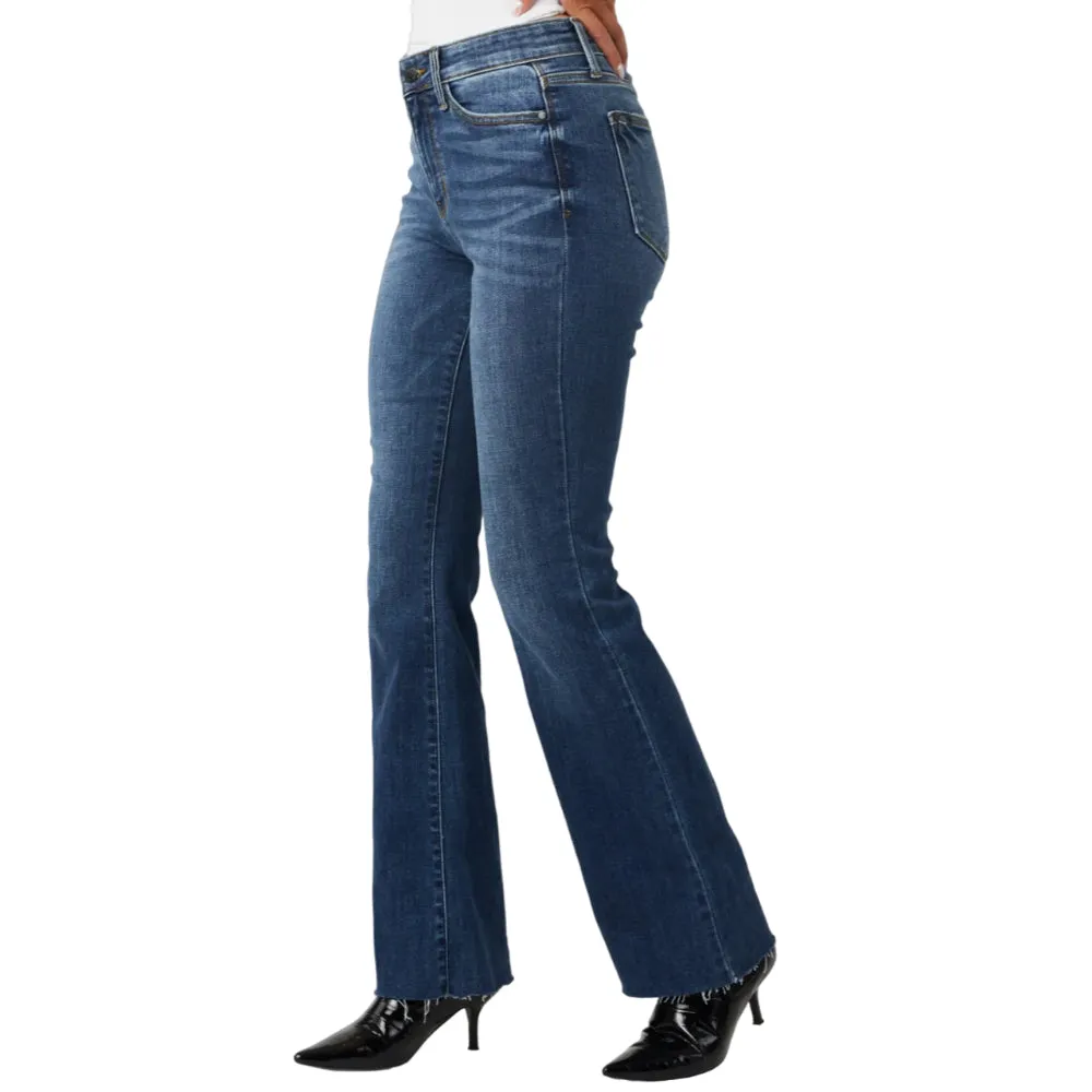 Judy Mid Rise Tuck Bootcut Jeans