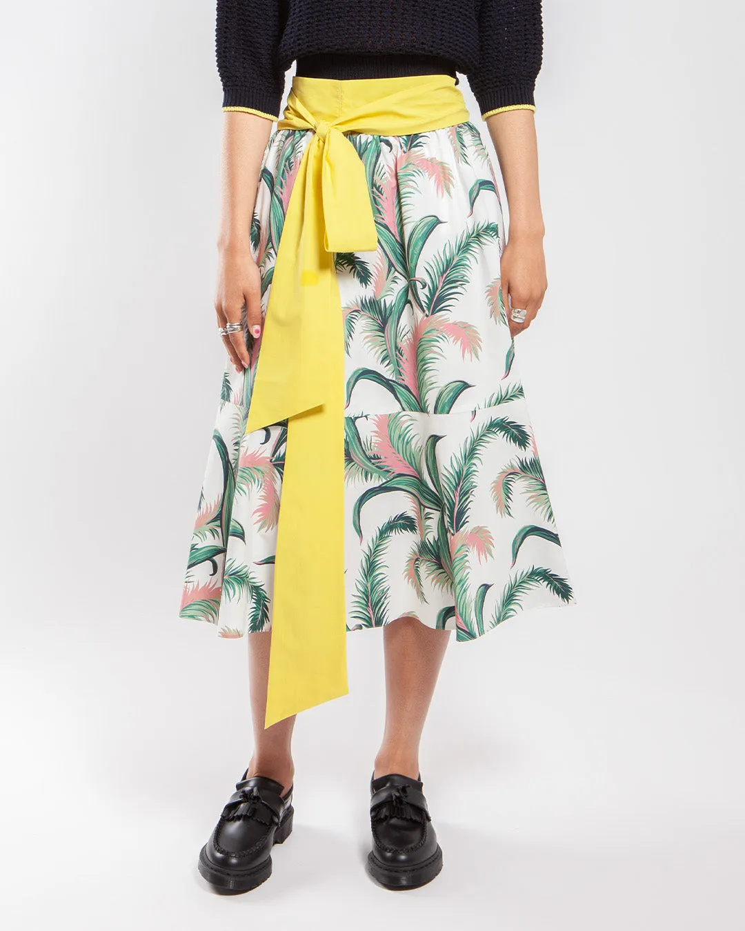 Kitsuné Palm Frond Wrap Midi Skirt