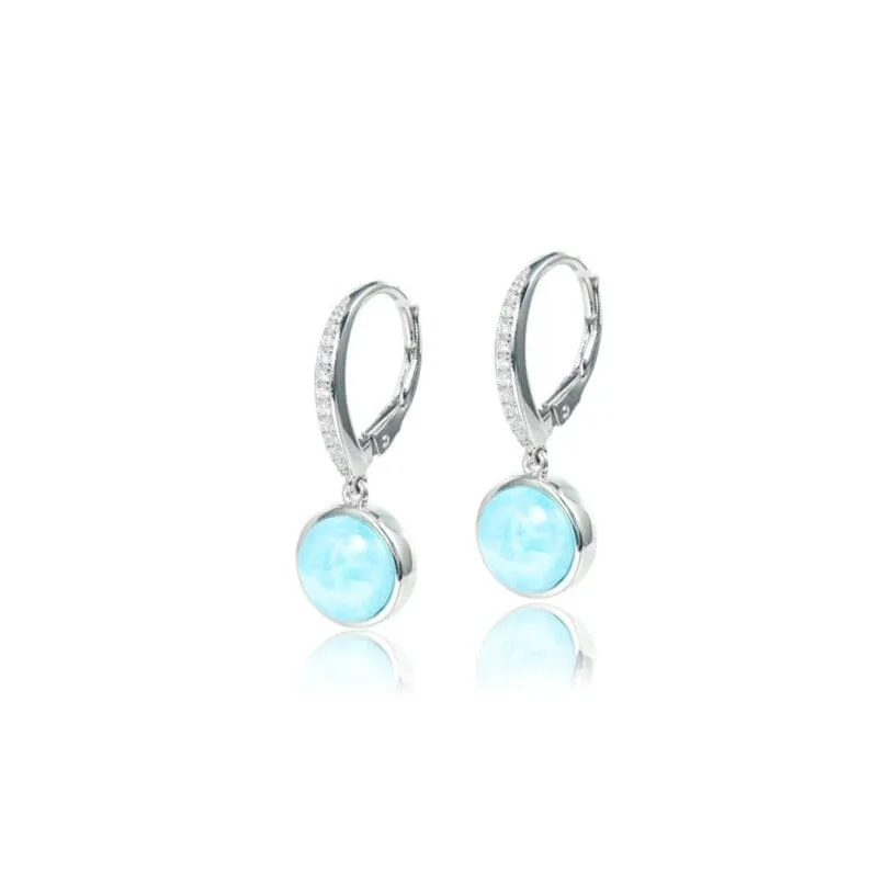 Larimar Circle Lever Back Earrings