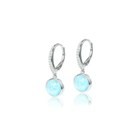 Larimar Circle Lever Back Earrings