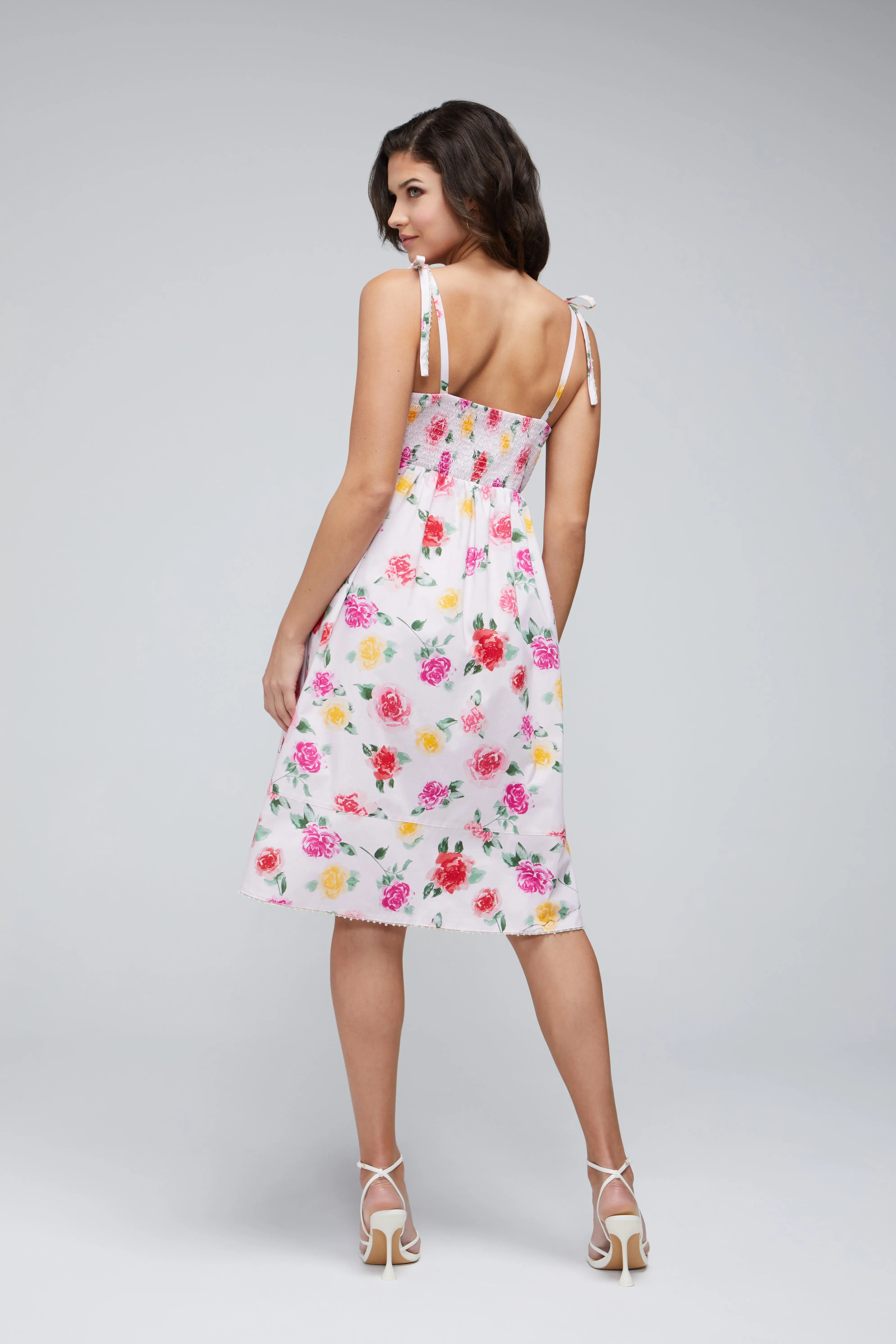 Laurent Midi Dress | Pink Marshmallow Single Rose