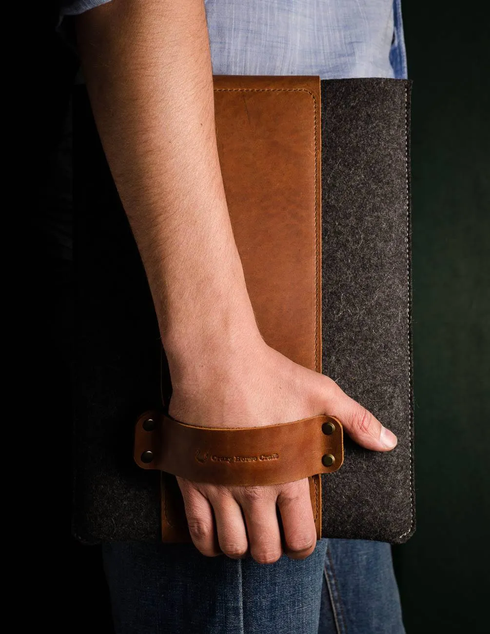 Leather MacBook Pro sleeve, case | Classic Brown