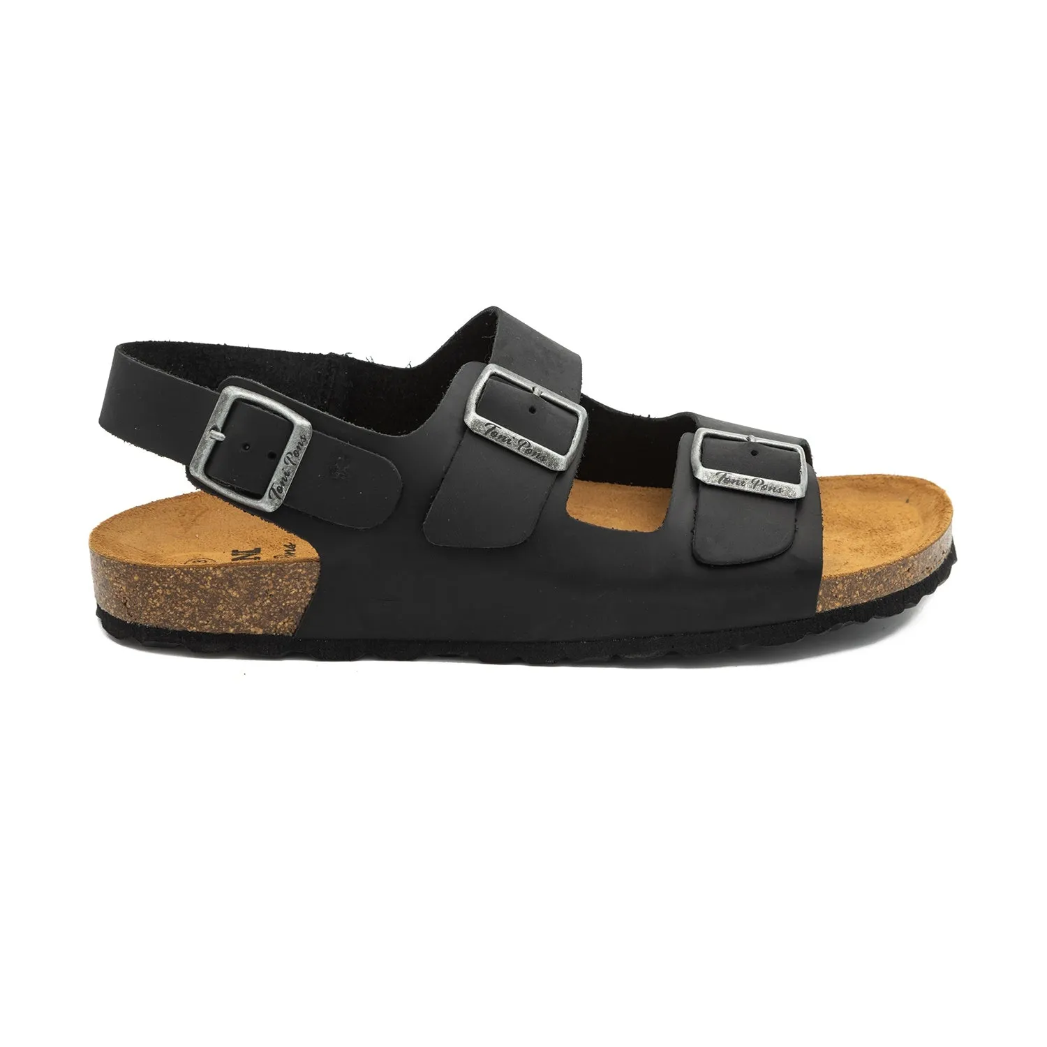 Leather Sandal with Double Buckle for Men  - Gil-PE