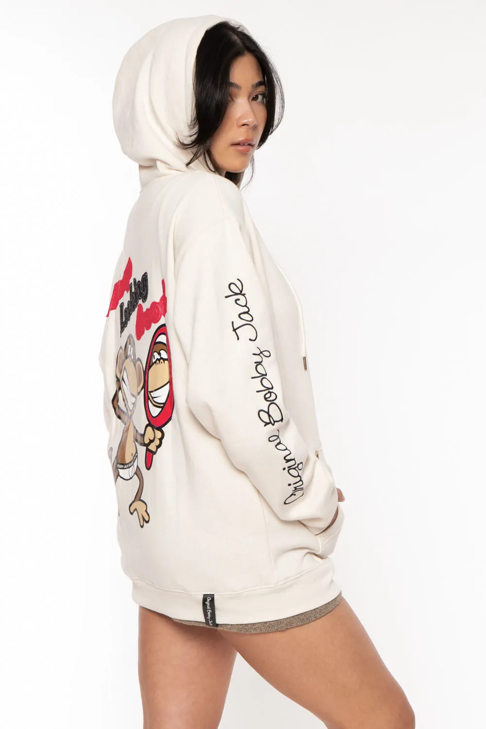 Looking Good - Bobby Jack Oversized Premium Zip Hoodie - Ivory