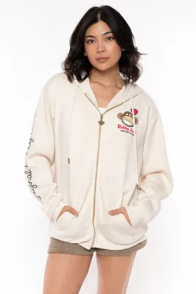 Looking Good - Bobby Jack Oversized Premium Zip Hoodie - Ivory