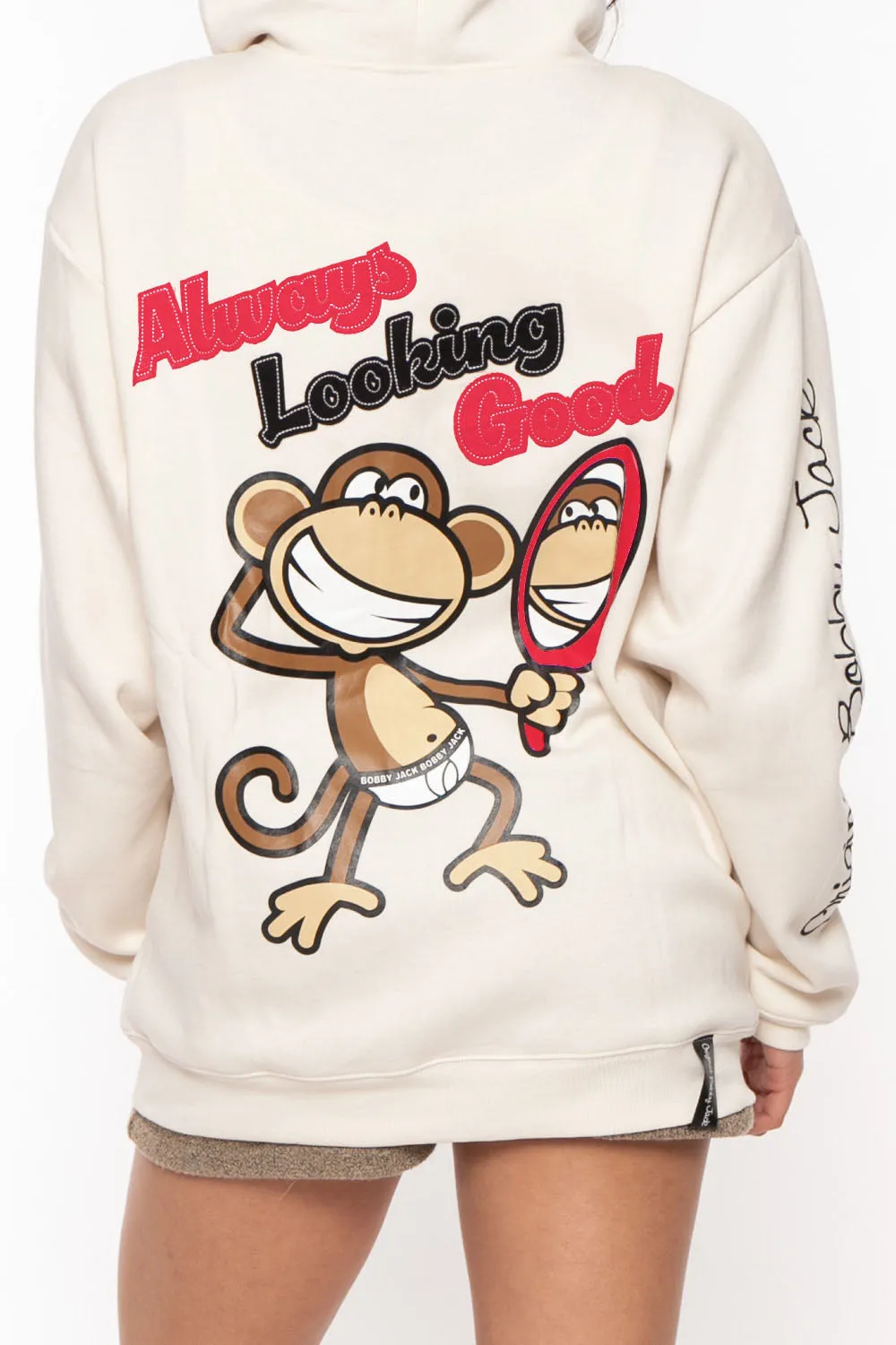 Looking Good - Bobby Jack Oversized Premium Zip Hoodie - Ivory