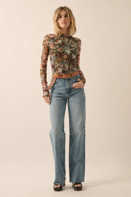 Lorelei Floral Mesh Top