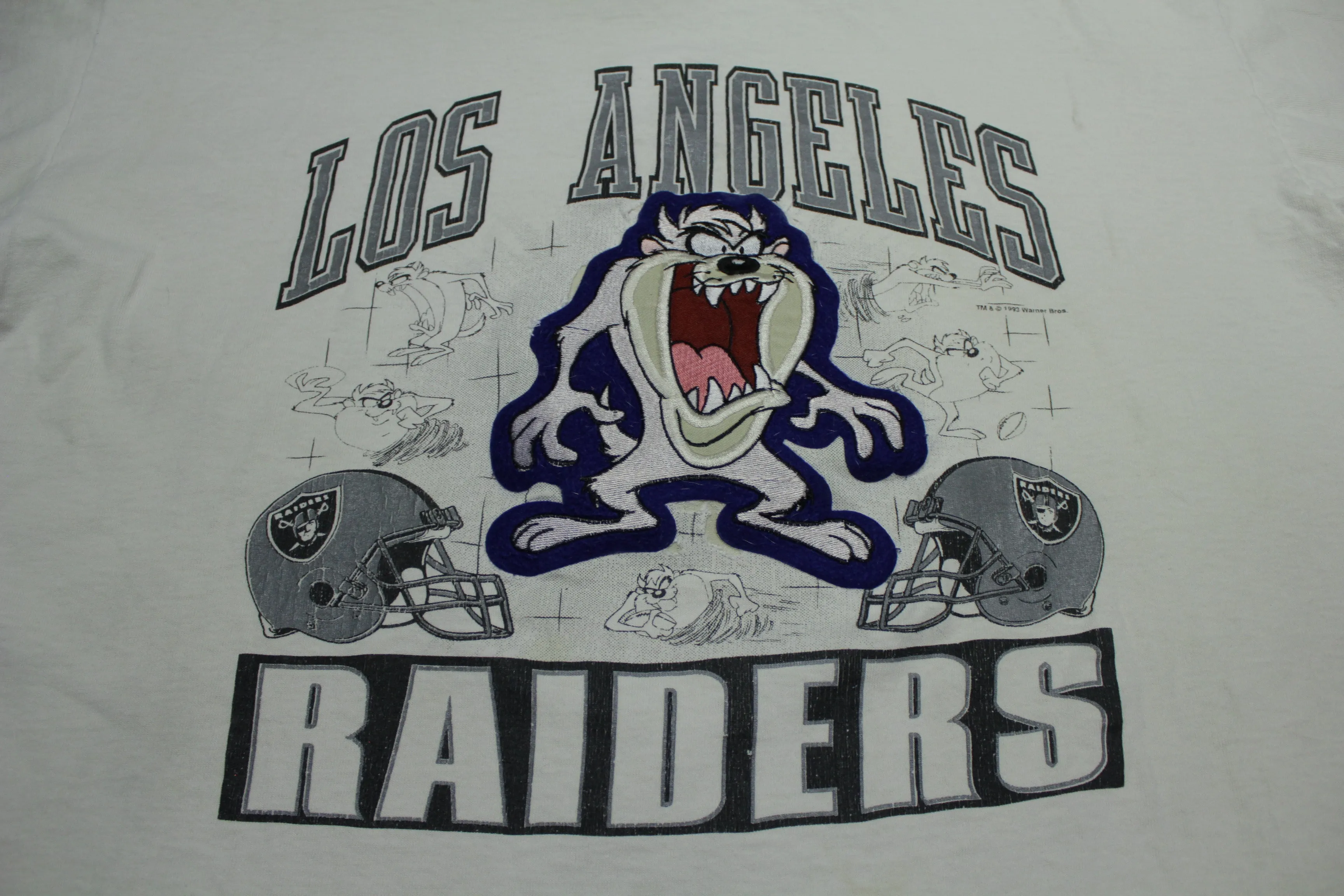 Los Angeles Raiders Vintage 1993 TAZ 90's Made in USA Single Stitch T-Shirt