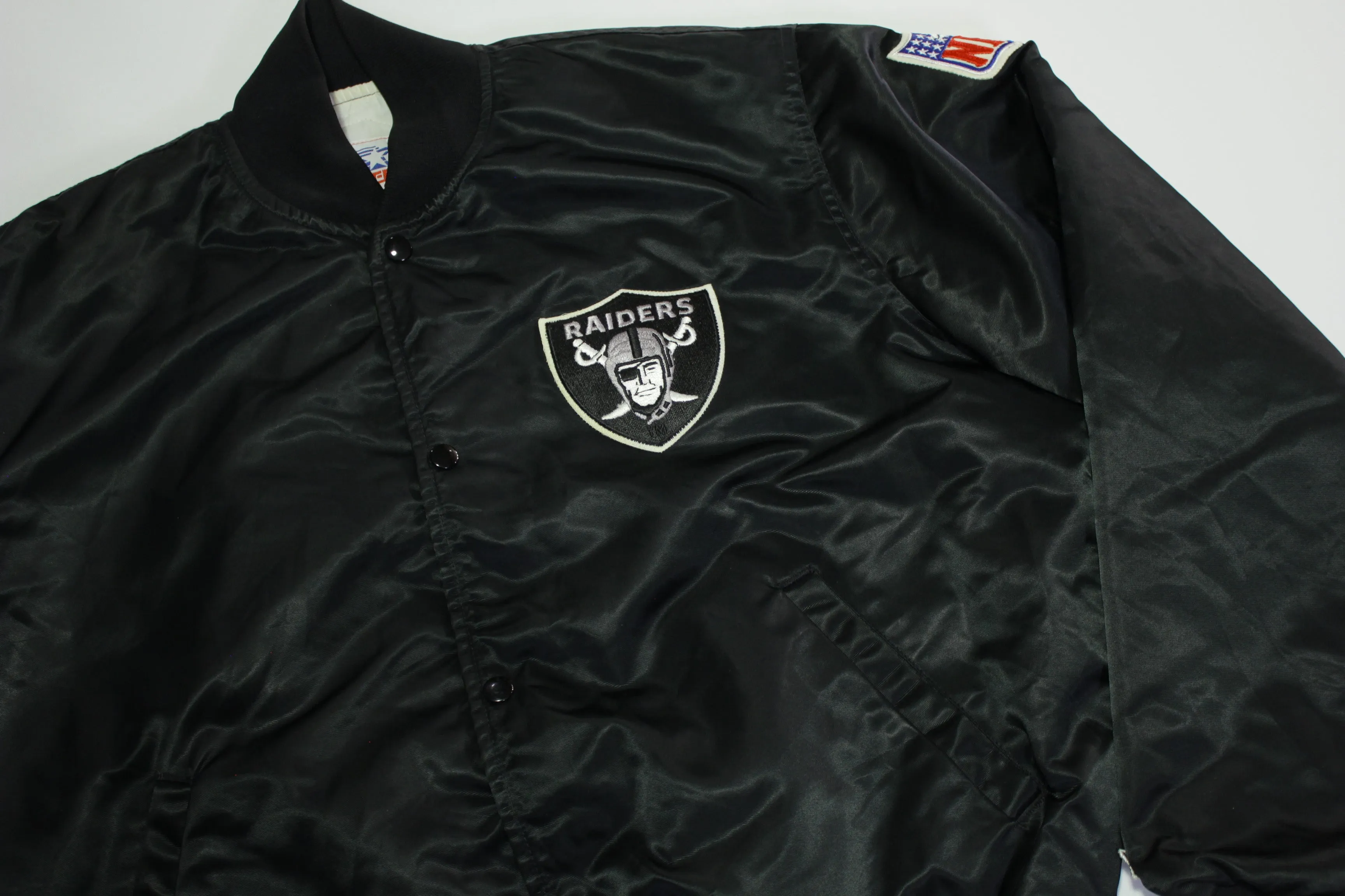 Los Angeles Raiders Vintage 80's Satin Starter Made in USA Quilt Lined NFL Jacket