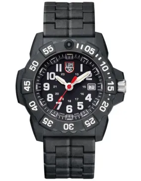 Luminox Mens Navy Seal Trident - White Accents - Carbon Link Bracelet - 200m