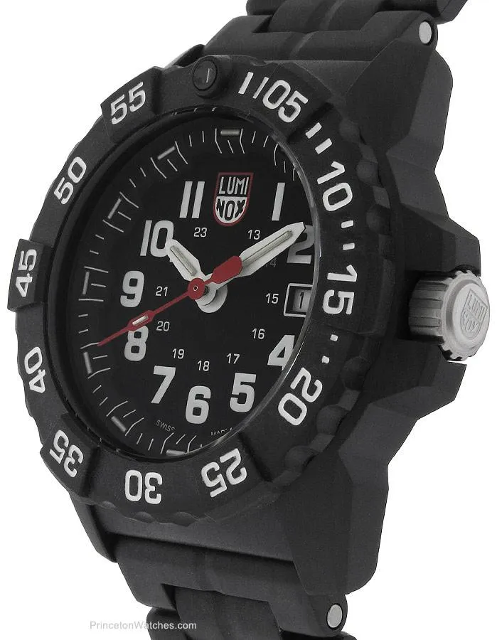 Luminox Mens Navy Seal Trident - White Accents - Carbon Link Bracelet - 200m