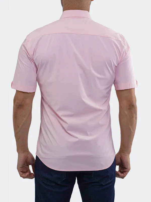 Maceoo Stretch Short-Sleeve Shirt | Galileo StretchCore Pink