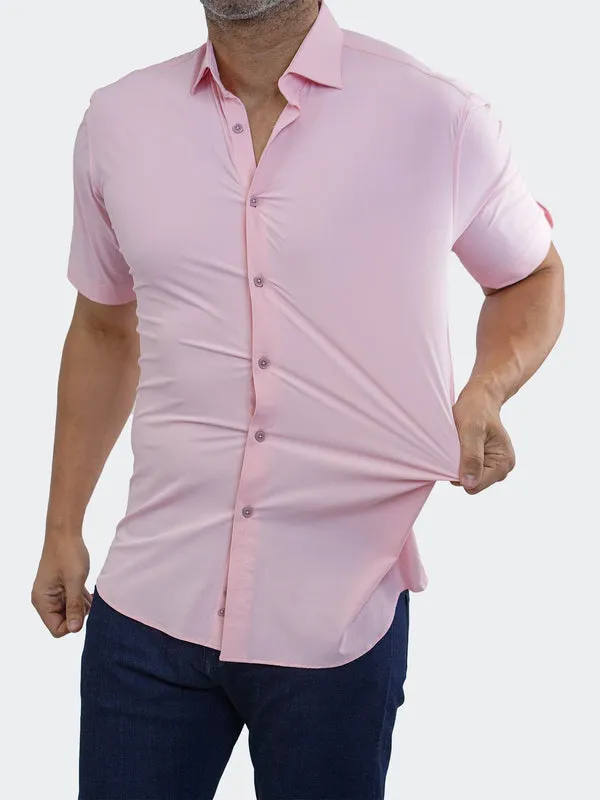 Maceoo Stretch Short-Sleeve Shirt | Galileo StretchCore Pink