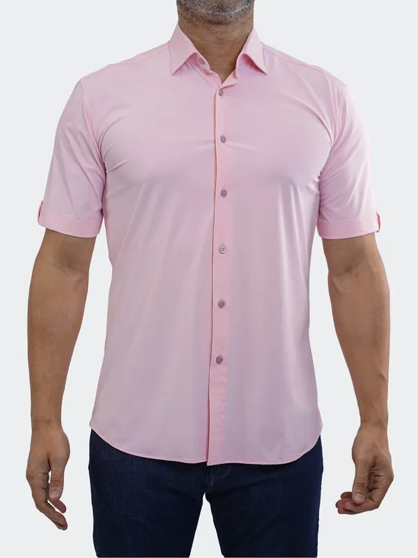 Maceoo Stretch Short-Sleeve Shirt | Galileo StretchCore Pink