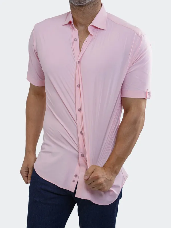 Maceoo Stretch Short-Sleeve Shirt | Galileo StretchCore Pink