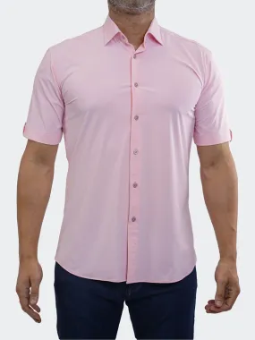 Maceoo Stretch Short-Sleeve Shirt | Galileo StretchCore Pink