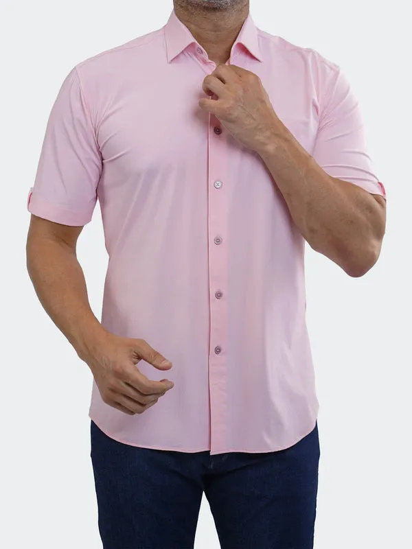 Maceoo Stretch Short-Sleeve Shirt | Galileo StretchCore Pink