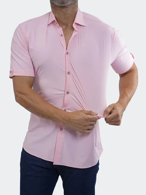 Maceoo Stretch Short-Sleeve Shirt | Galileo StretchCore Pink