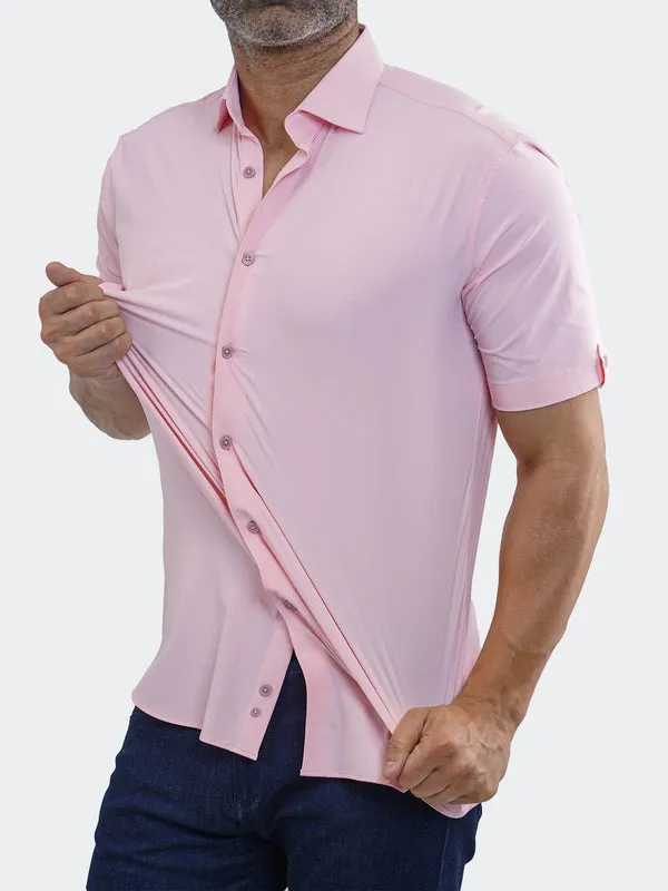 Maceoo Stretch Short-Sleeve Shirt | Galileo StretchCore Pink