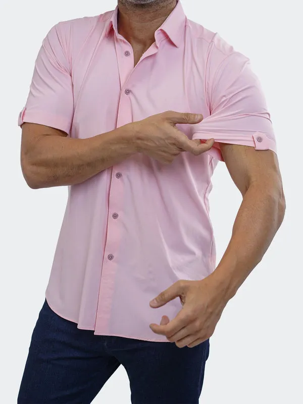 Maceoo Stretch Short-Sleeve Shirt | Galileo StretchCore Pink