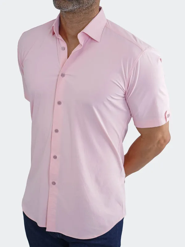 Maceoo Stretch Short-Sleeve Shirt | Galileo StretchCore Pink