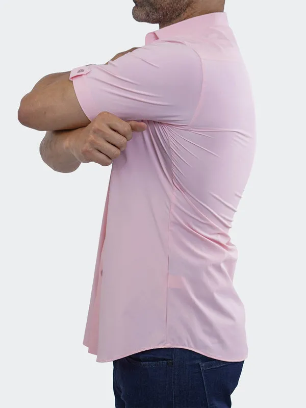 Maceoo Stretch Short-Sleeve Shirt | Galileo StretchCore Pink