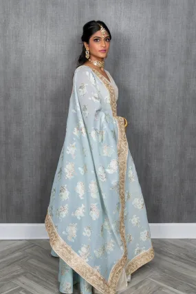 MALA Mint Floral Dupatta