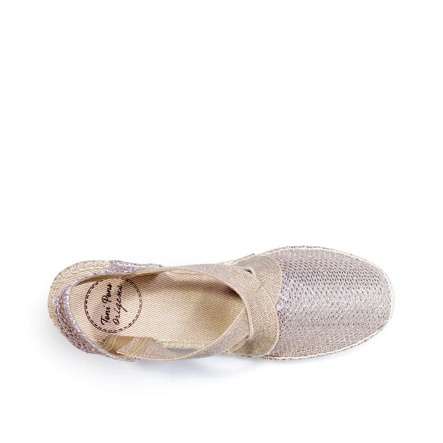 Metallic Cotton Blend Wedge Espadrille for Women - Triton