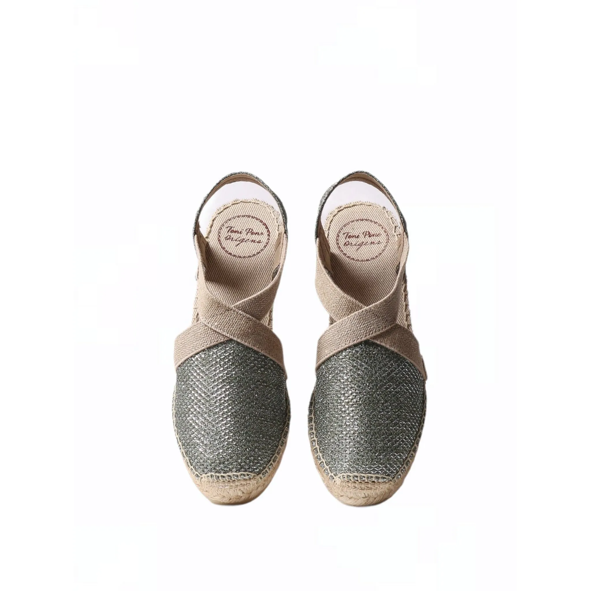 Metallic Cotton Blend Wedge Espadrille for Women - Triton