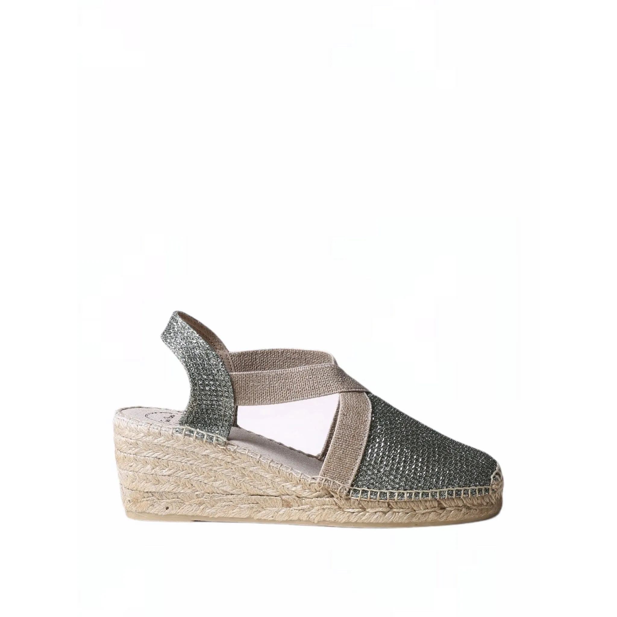 Metallic Cotton Blend Wedge Espadrille for Women - Triton