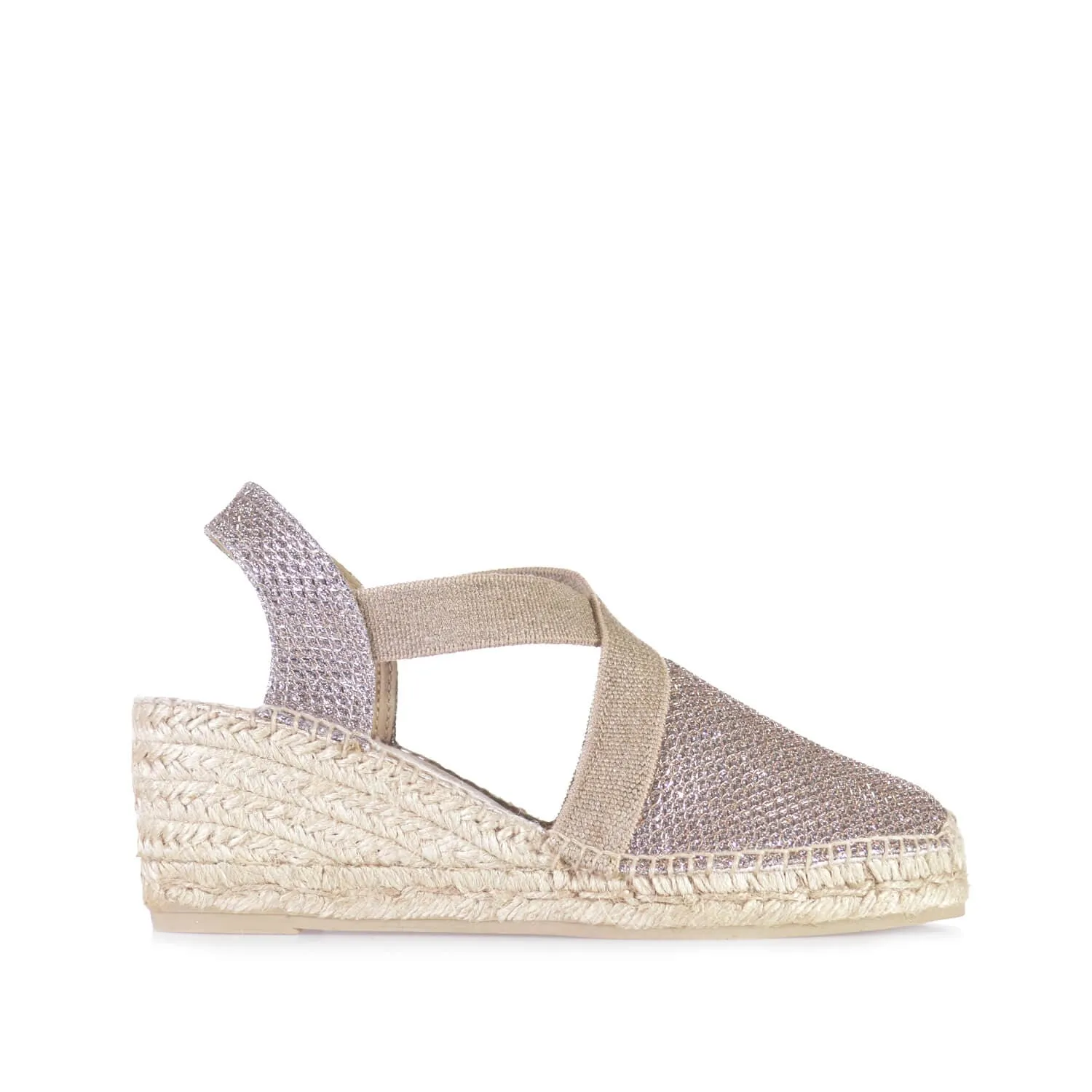 Metallic Cotton Blend Wedge Espadrille for Women - Triton