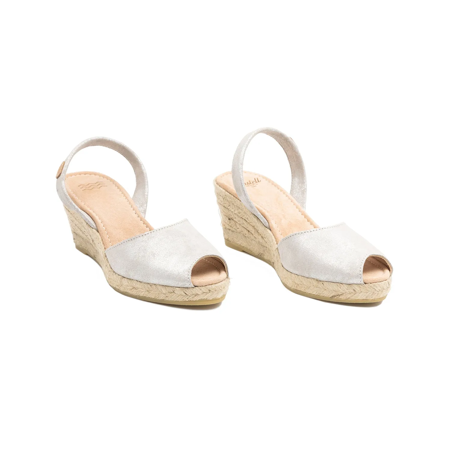 Metallic Open Toe Leather Menorcan Espadrille For Women - Frida Montada 2006 H Saturno