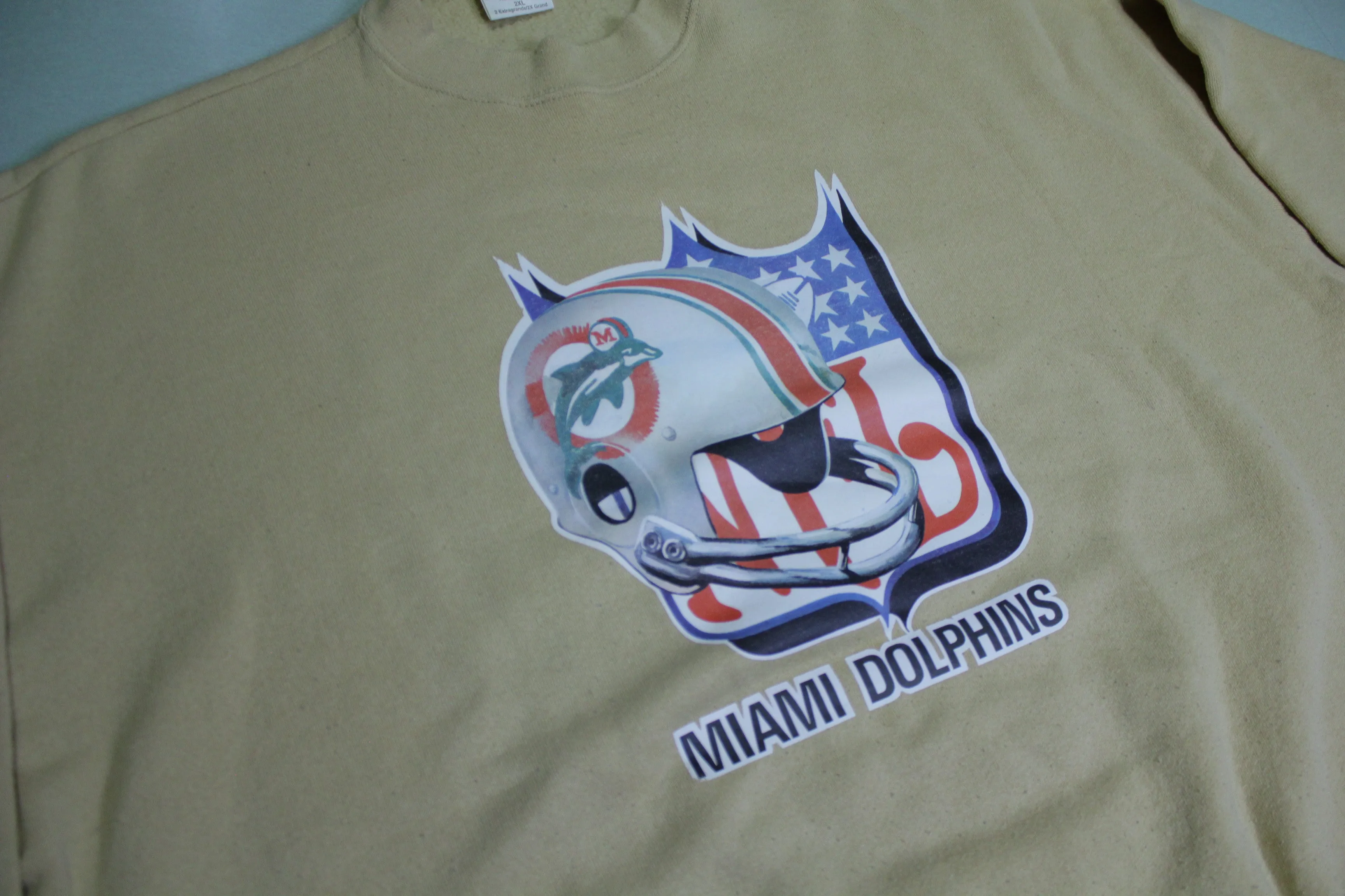 Miami Dolphins Vintage 80's 90's Tultex Made in USA Helmet NFL Logo Crewneck Sweatshirt