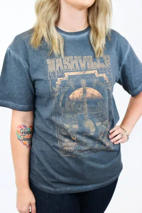 Nashville Music City Boyfriend Fit Graphic Tee