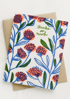 Neon Floral Thank You Card