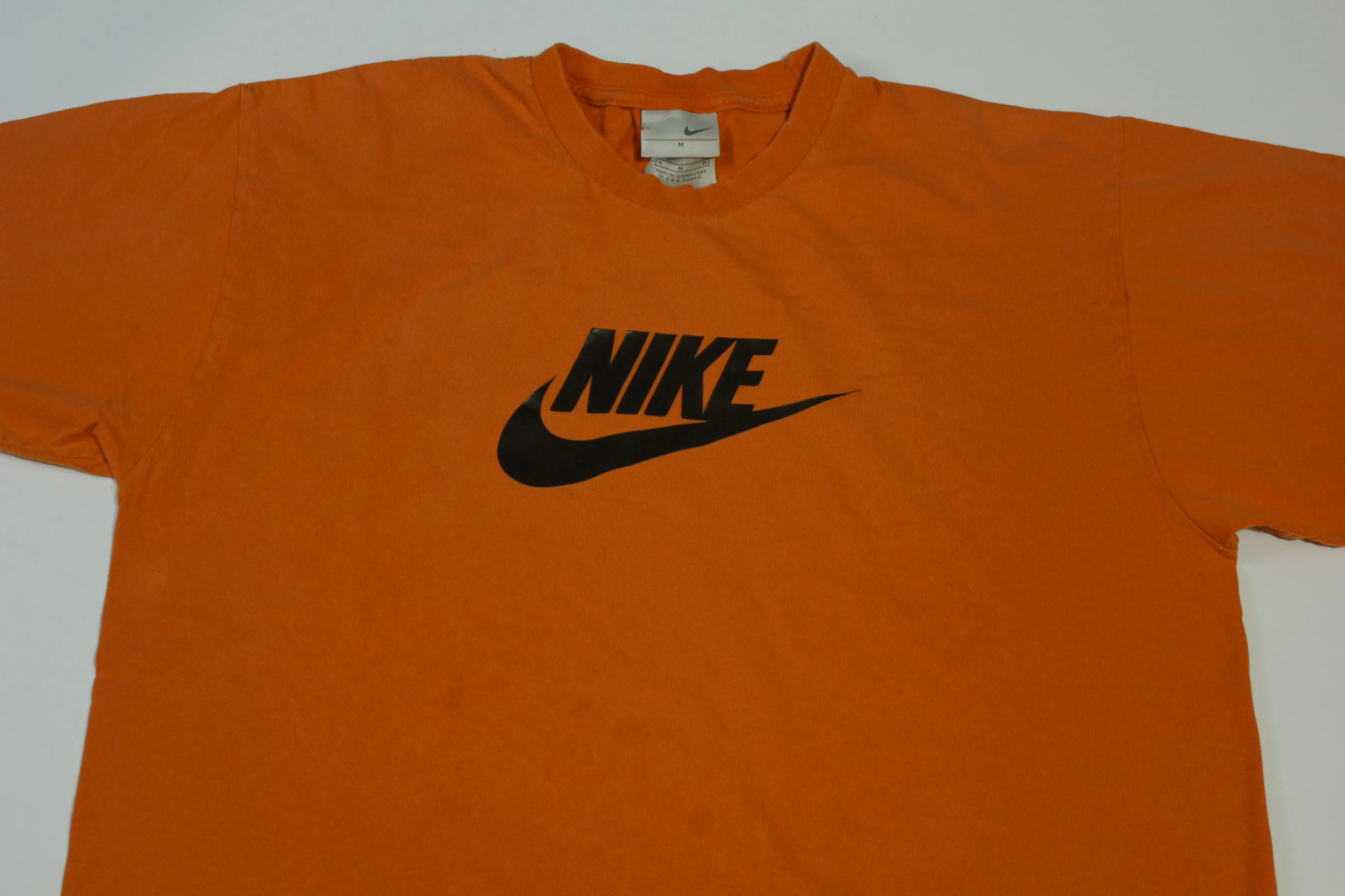 Nike Spellout Big Swoosh Vintage Y2K Orange Silver Tag Essential T-Shirt