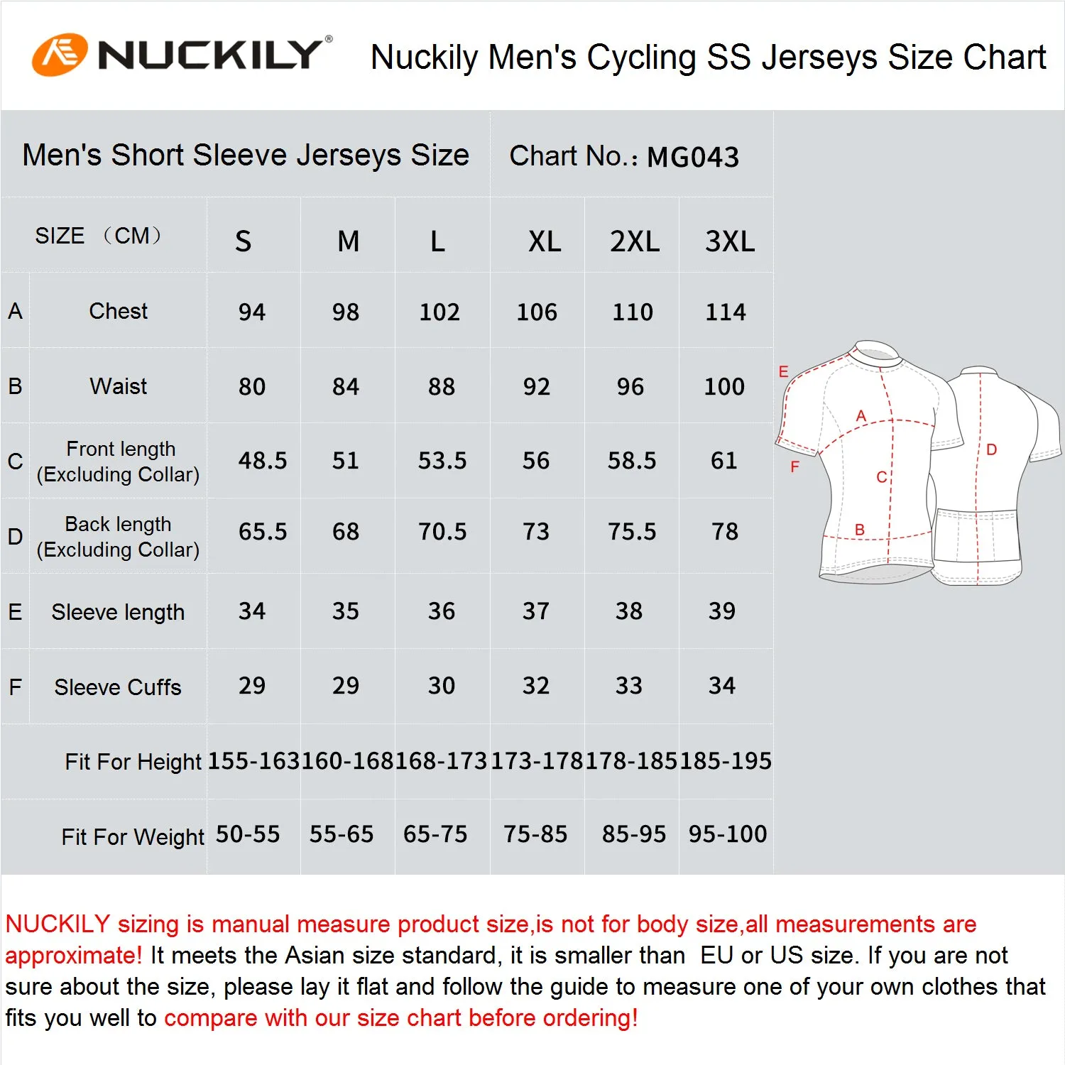 Nuckily Mycycology MG043 Short Sleeves Cycling Jersey - Orange