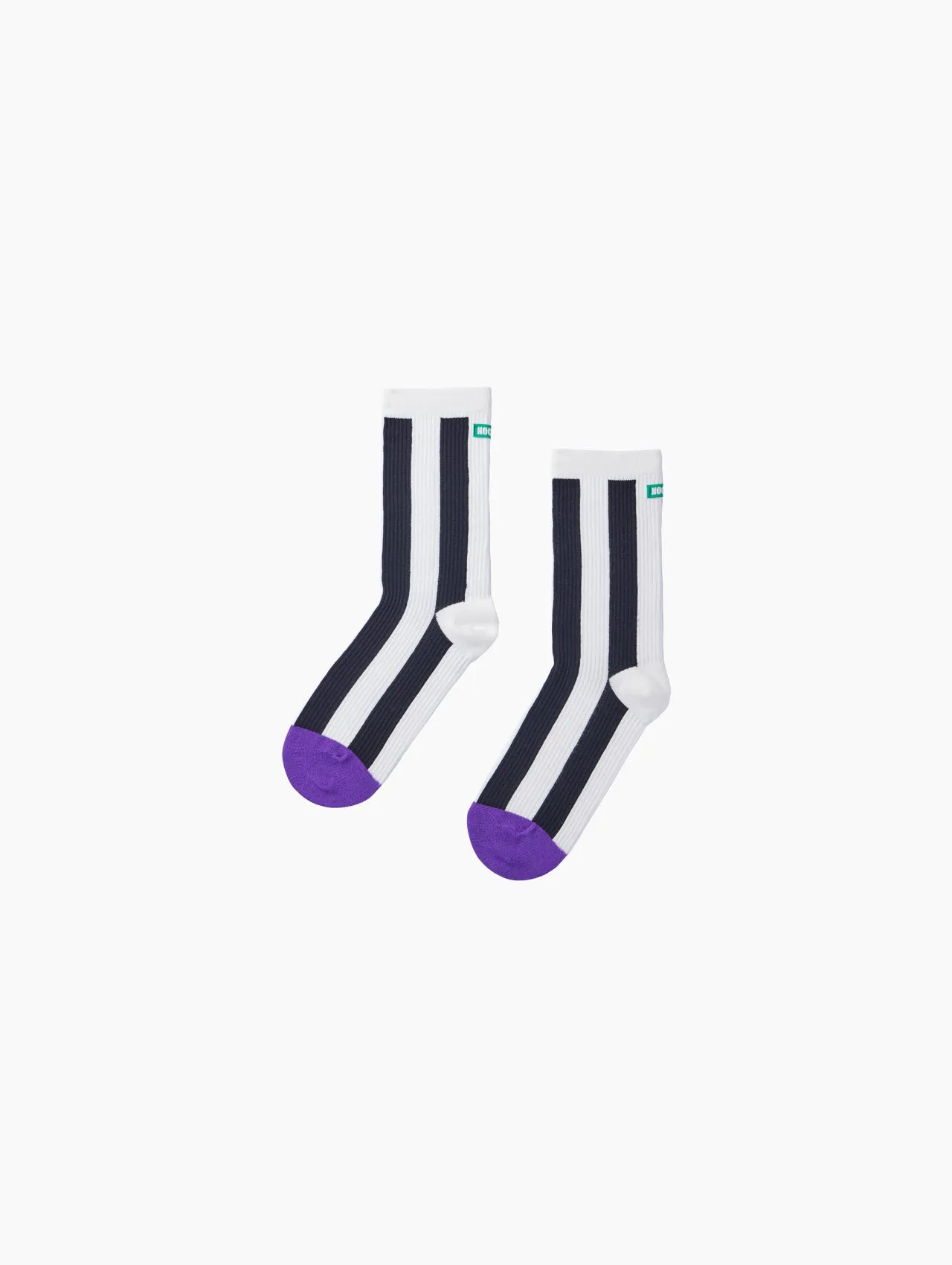 Odor-Resistance Mid-Calf Striped Socks