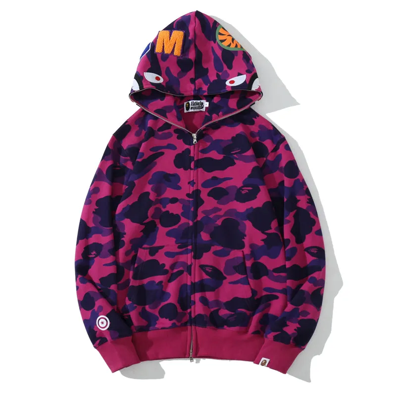 Original Edition Bathing Ape Shark Camo Zip Up