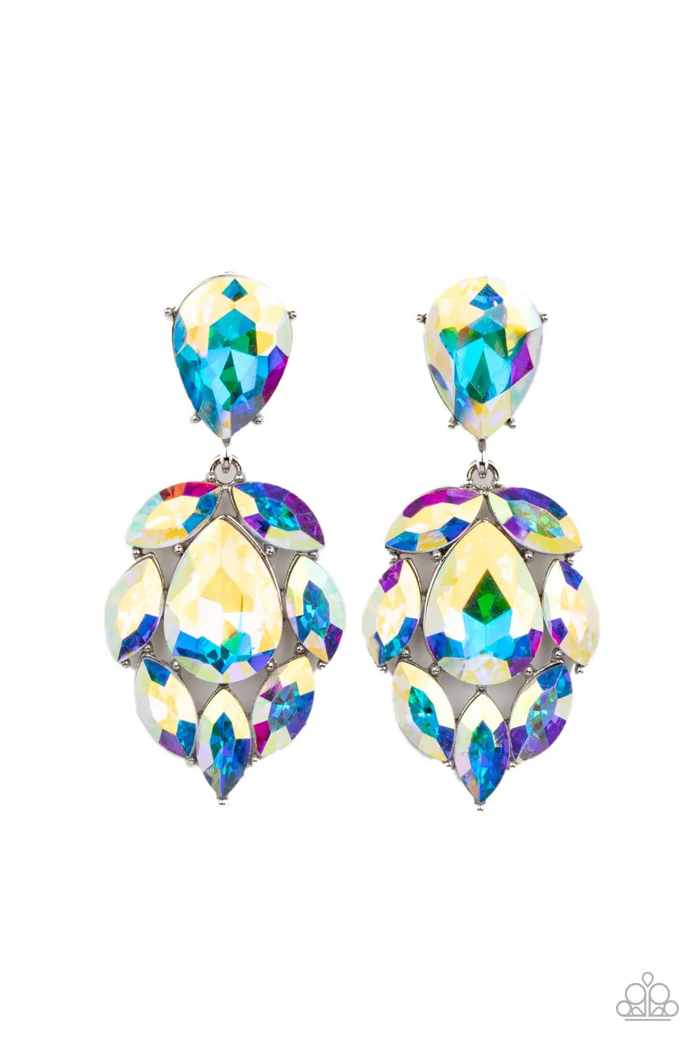 Paparazzi Galactic Go-Getter Multi Iridescent Earrings