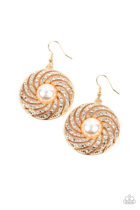 Paparazzi Vintage Vortex Gold Earrings